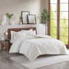 3 Piece Tufted Cotton Chenille Geometric Duvet Cover Set