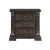 Elegant Design 3-Drawers Nightstand Traditional Vintage Bedroom Furniture 1pc Espresso Finish