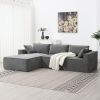 [VIDEO provided][New]111.5*72"Minimalist Style Modular Sectional Sofa,Wrinkle-resistant Chenille Couch Set,L-Shaped Sleeper Sofa Bed for Living Room