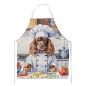 English Cocker Spaniel The Chef Apron Cooking Kitchen Server Baking Crafts Gardening for Adult Women Men, Unisex, Large, Multicolor