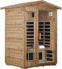 Two person Far infrared old fir outdoor sauna room