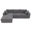 [VIDEO provided][New]111.5*72"Minimalist Style Modular Sectional Sofa,Wrinkle-resistant Chenille Couch Set,L-Shaped Sleeper Sofa Bed for Living Room