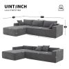 [VIDEO provided][New]111.5*72"Minimalist Style Modular Sectional Sofa,Wrinkle-resistant Chenille Couch Set,L-Shaped Sleeper Sofa Bed for Living Room