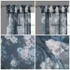 Printed Floral Twist Tab Top Voile Sheer Curtain