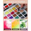 Nicpro 100 Colors Watercolor Paint Set Include Metallic Macaron & Fluorescent, 8 Squirrel Painting Brushes, 25 Water Color Paper, Palette