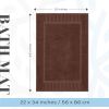 Luxury Bath Mat Floor Towel Set Absorbent Cotton Hotel Spa Shower Bathtub [Not a Bathroom Rug] 22 x34 inch | 2 Pack | Brown