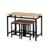 TREXM 5-Piece Compact Bar Table Set with Table and Stools - Modern Industrial Design