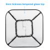 Outdoor Dining Table Square Toughened Glass Table Yard Garden Glass Table