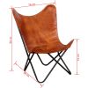 Butterfly Chair Brown Real Leather