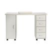 Double Edged Manicure Nail Table with Drawer White