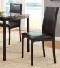 Black Metal Finish 5pc Dining Set Faux Marble Tabletop and 4x Side Chairs Transitional Small Dining Room Furniture