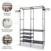 Garment Racks For Hanging Clothes, Freestanding Closet Wardrobe 66x42x14in, Clothing Shoe Organizer With 6 Shelves For Bedroom