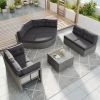 Patio Furniture Set Outdoor Furniture Daybed Rattan Sectional Furniture Set Patio Seating Group With Cushions and Center Table for Patio, Lawn