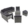 Patio Furniture Set Outdoor Furniture Daybed Rattan Sectional Furniture Set Patio Seating Group With Cushions and Center Table for Patio, Lawn