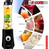 5 Core 20 oz Personal Blender Electric 160W 600ml for Shakes and Smoothies Countertop Powerful Kitchen top Food Processor with Portable Sports Bottle