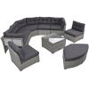 Patio Furniture Set Outdoor Furniture Daybed Rattan Sectional Furniture Set Patio Seating Group With Cushions and Center Table for Patio, Lawn