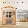 Four person Old fir Far-infrared outdoor sauna room