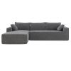 [VIDEO provided][New]111.5*72"Minimalist Style Modular Sectional Sofa,Wrinkle-resistant Chenille Couch Set,L-Shaped Sleeper Sofa Bed for Living Room