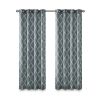 Fretwork Print Grommet Top Window Curtain Panel(Only 1 Pc Panel)