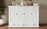 Solid Pine Murphy Bed Chest Cube Cabinet Bed with Charging Station and Large Storage Drawer for Home Office or Small Room,Queen,White