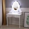 FCH With Light Bulb Single Mirror 5 Drawer Dressing Table White(=60709581)