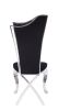 Black and Stainless Steel Side Chair with X-Shaped Back Leg (Set of 2)