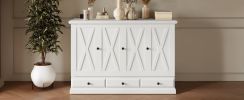 Solid Pine Murphy Bed Chest Cube Cabinet Bed with Charging Station and Large Storage Drawer for Home Office or Small Room,Queen,White