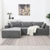 [VIDEO provided][New]111.5*72"Minimalist Style Modular Sectional Sofa,Wrinkle-resistant Chenille Couch Set,L-Shaped Sleeper Sofa Bed for Living Room