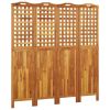 4-Panel Room Divider 63.8"x0.8"x70.9" Solid Wood Acacia