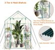 Walk in Greenhouse with 3 Tier 6 Shelves,2 More Bottom Shelves Reinforced Plant House,Steel Frame Growhouse/Green House for Outdoor