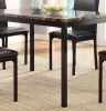 Black Metal Finish 5pc Dining Set Faux Marble Tabletop and 4x Side Chairs Transitional Small Dining Room Furniture