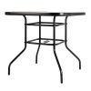 Outdoor Dining Table Square Toughened Glass Table Yard Garden Glass Table