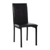 Black Metal Finish 5pc Dining Set Faux Marble Tabletop and 4x Side Chairs Transitional Small Dining Room Furniture