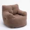 010-Soft Teddy Fabric Tufted Foam Bean Bag Chair With Teddy Fabric Coffee