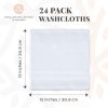 24 Pack White Washcloths for Body and Face Towel Cotton Wash Cloths Bulk Flannel Spa Fingertip Wash Clothes 12x12 Inch Soft Absorbent Gym Towels