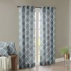 Fretwork Print Grommet Top Window Curtain Panel(Only 1 Pc Panel)