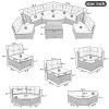 Patio Furniture Set Outdoor Furniture Daybed Rattan Sectional Furniture Set Patio Seating Group With Cushions and Center Table for Patio, Lawn