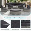 Patio Furniture Set Outdoor Furniture Daybed Rattan Sectional Furniture Set Patio Seating Group With Cushions and Center Table for Patio, Lawn