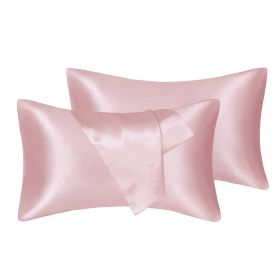 75D Satin Artificial Silk Pillowcase (Option: 4 Piece Green)