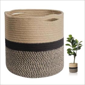 Cotton Rope Storage Basket Hamper Large Basket Wicker Laundry Baskets Laundry Woven Basket Woven Storage Basket Cotton Woven Toy Basket Desktop Picnic (Option: 4 Piece Green)