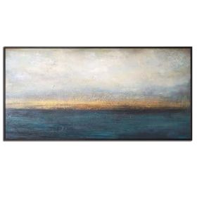 100% Handmade Large Size Abstract Painting Large Blue Painting Texture Art Oil Painting For Living Room Corridor Decoration Art (size: 75x150cm)