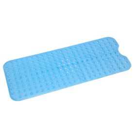 Bath Tub Mat Non-Slip Shower Mat BPA-Free Massage Anti-Bacterial with Suction Cups Washable (Color: Blue)