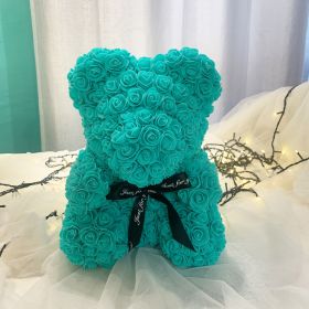 Gifts for Women - Rose Bear - Rose Flower Bear Hand Made Rose Teddy Bear - Gift for Valentines Day;  Mothers Day;  Wedding and Anniversary & Bridal Sh (Color: Green)