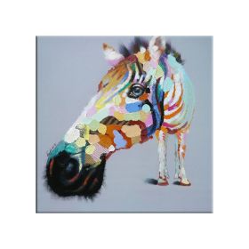 Canvas Painting Abstract Animal Posters and Handmade Horse Oil Painting Wall Pictures for Living Room Cuadros Home Decor (size: 60x60cm)