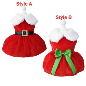 Christmas Dog Dresses ForSmall Dog Clothes Christmas Cat Pet Dress Fancy Princess Puppy Dress Festival Apparel (Color: B, size: M)