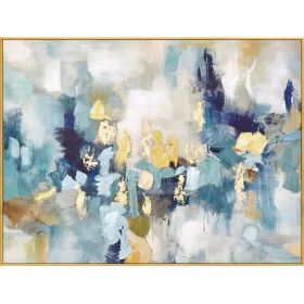 100% Handmade High-end Decorative Paintings Gold Foil Abstract Oil Painting Modern Picture Home Decor As Gift No Frame (size: 100x150cm)