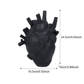 Vase In The Shape Of Human Heart, Home Decoration, Desktop Art Craft Ornament, Exquisite And High-end Indoor Vase, Organ Design Flower Container (Color: Black, size: 16.5*10*25)